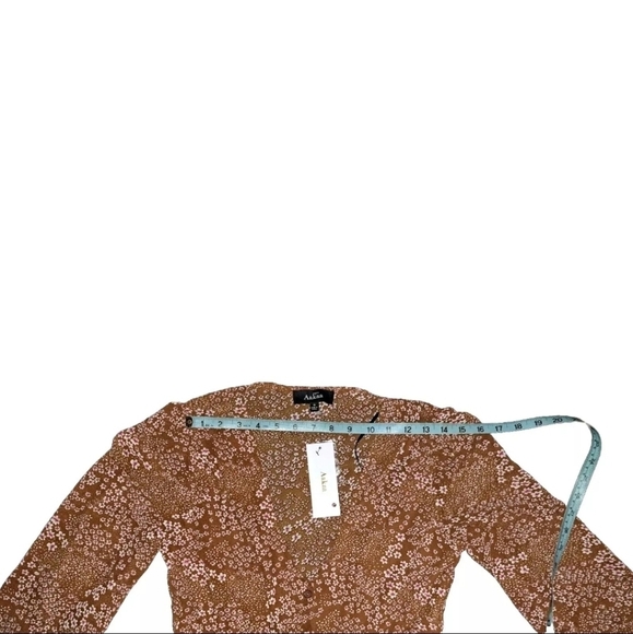 Aakaa Mini Orange Brown Pink Floral Print Dress Women's Small Lined NWT B20#9 - Picture 9 of 11